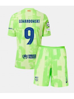 Barcelona Robert Lewandowski #9 Ausweichtrikot für Kinder 2024-25 Kurzarm (+ Kurze Hosen)